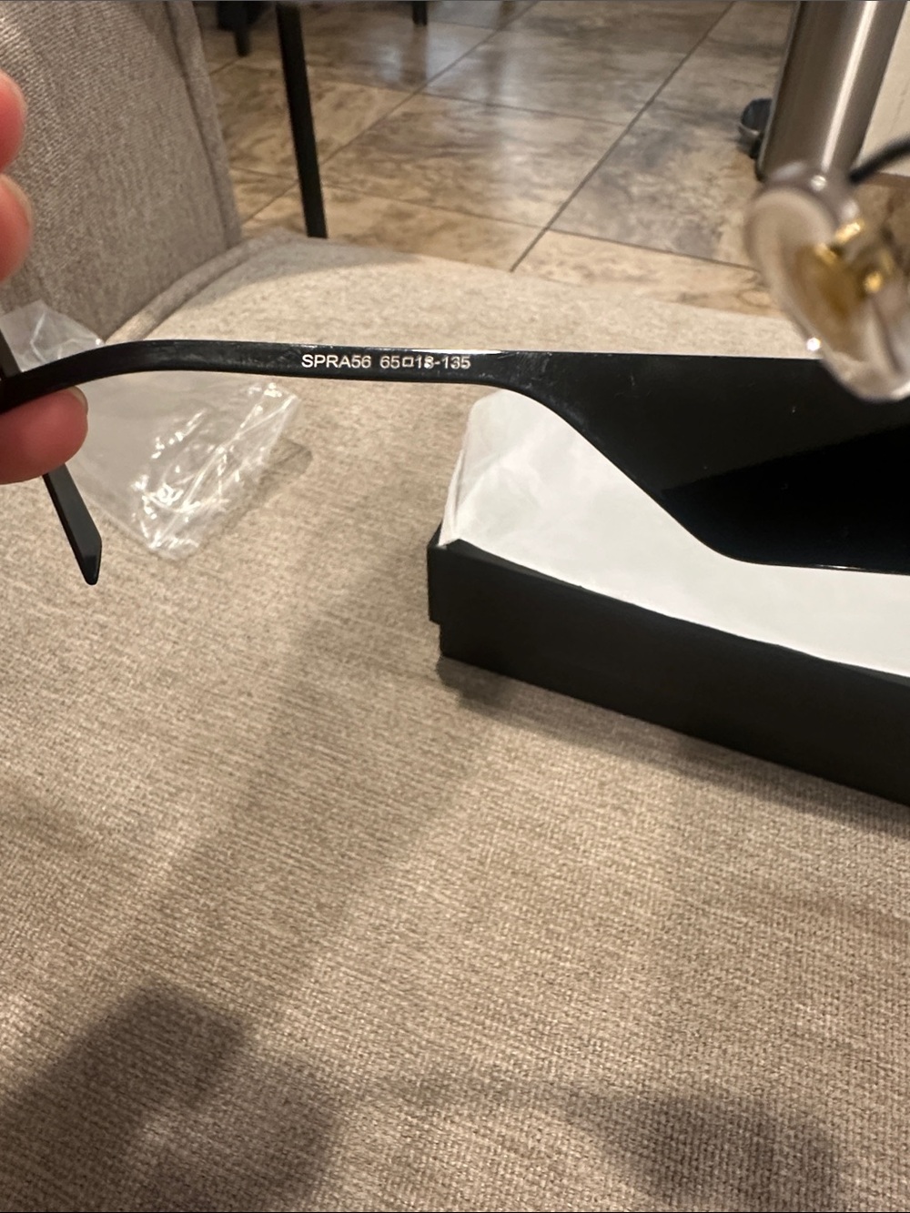 Black Geometric Rimless Sunglasses with Box - Picture 5 of 6